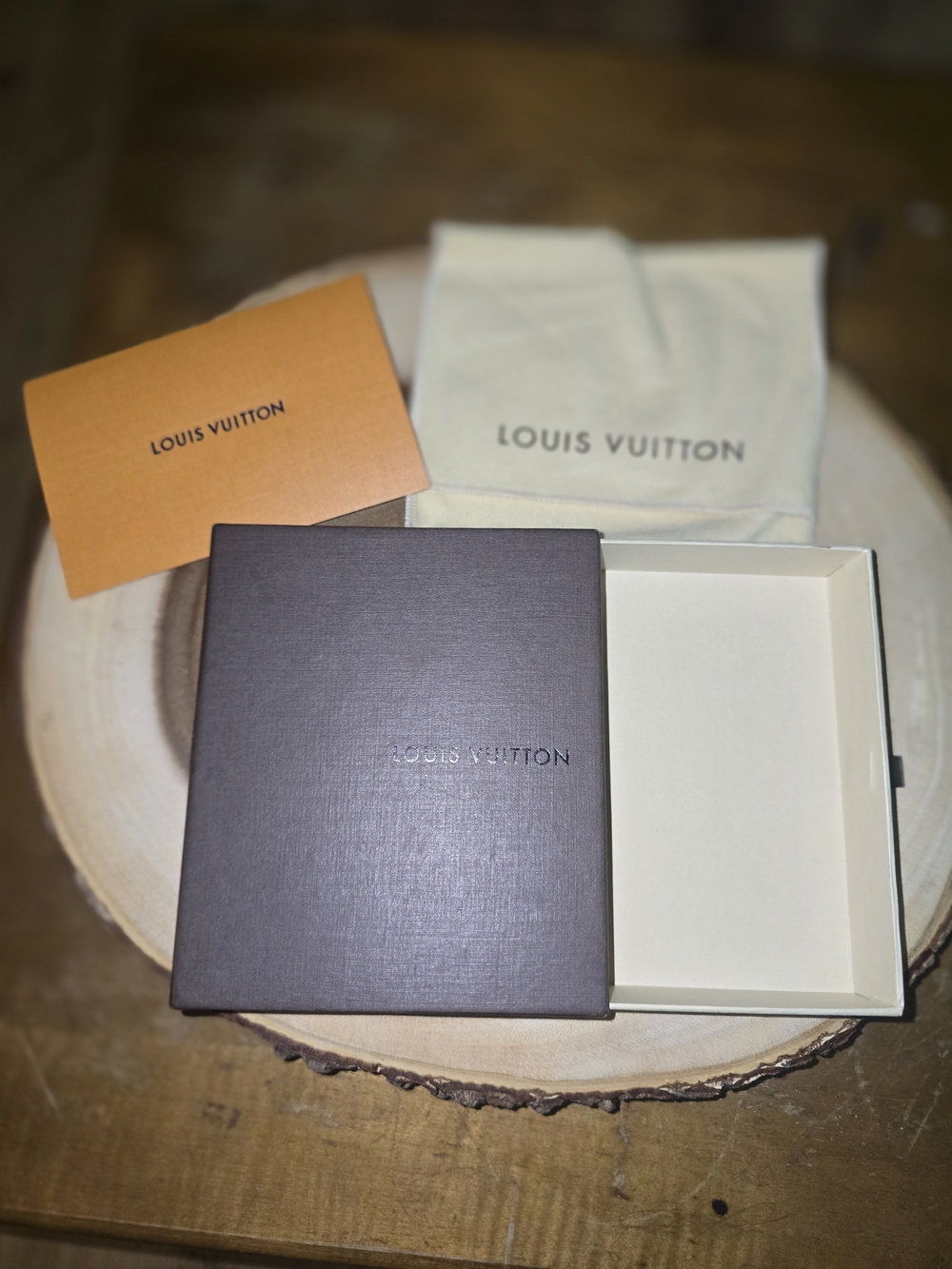 Louis Vuitton Brown and Cream Box Set with Dust Bag & Card